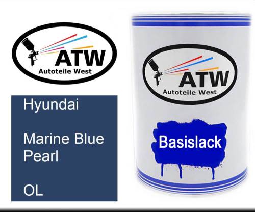 Hyundai, Marine Blue Pearl, OL: 500ml Lackdose, von ATW Autoteile West.